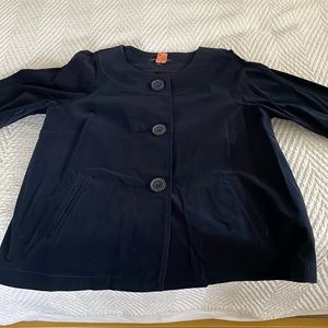 GAP NAVY BLUE VELVETEEN SWING JACKET.